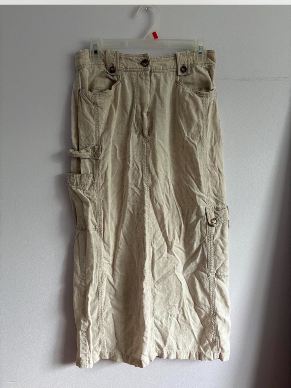 Marco Pecci Beige Cargo Maxi Skirt